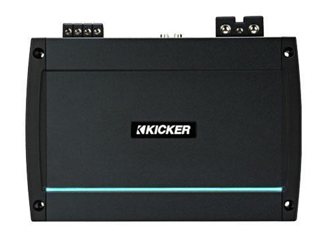 600W x 2ch Marine Amplifier @ 2Ω, or 300W x 2 @ 4Ω : Kicker 44KXMA12002, top side.