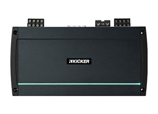 8ch Marine Amplifier 50W x 8ch @ 4Ω, or 100W x 8 @ 2Ω : Kicker 44KXMA8008, top side.