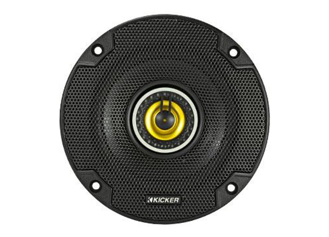 4" Coaxial Speakers, 50W : Kicker 46CSC44 shown with grille.