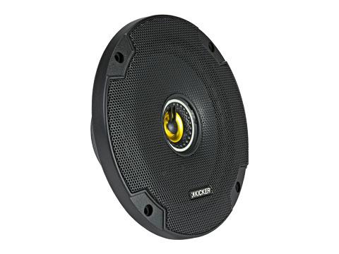 6.5" Coaxial Speakers, 100W : Kicker 46CSC654 front side view with grille.
