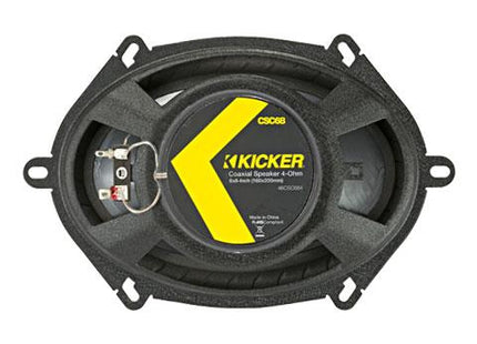 6x8" Coaxial Speakers, 75W : Kicker 46CSC684 rear view.