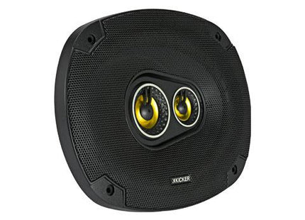 6x9" 3-Way Coaxial Speakers, 150W : Kicker 46CSC6934 front side view shown with grille.