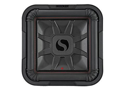 10" Thin 500W RMS Subwoofer Driver, 2Ω or 4Ω DVC : Kicker 46L7T10, top view.