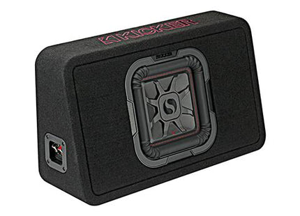 Kicker 46TL7T82 : 8-Inch Thin Loaded Subwoofer Enclosure, 350-Watt RMS, 2-Ohm or 4-Ohm Impedance, input side.