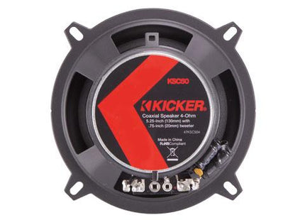 5.25" 75W Coaxial Speakers : Kicker 47KSC504 rear view.
