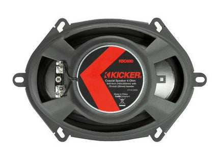 Kicker 47KSC6804 : Six-by-Eight-Inch Coaxial Speaker Drivers, 75-Watt RMS, back side.