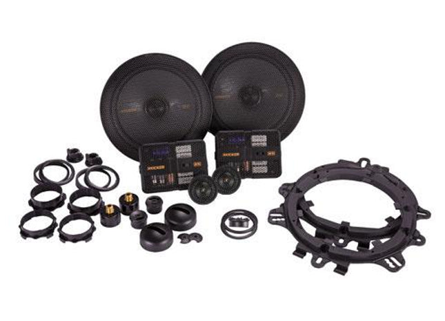 Kicker 47KSS6704 : 6.75-Inch 125-Watt Component or Coaxial Mountable Speaker System contents.