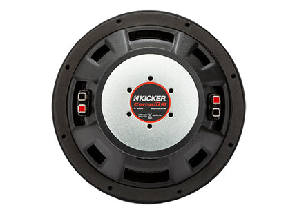 Kicker 48CWR10 : 400W 10" Subwoofer Driver, 2Ω or 4Ω Dual Voice Coil, back side.