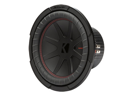 Kicker 48CWR10 : 400W 10" Subwoofer Driver, 2Ω or 4Ω Dual Voice Coil, right side.