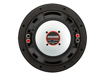 Kicker 48CWR8 : 300W 8" Subwoofer Driver, 2Ω or 4Ω Dual Voice Coil, rear view.