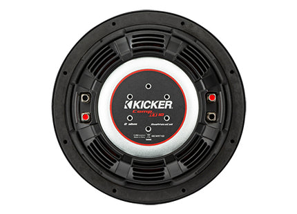 Kicker 48CWRT10 : 400W 10" Thin Subwoofer Driver, 2Ω or 2Ω Dual Voice Coil, rear view.
