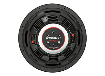 Kicker 48CWRT12 : 500W 12" Thin Subwoofer Driver, 2Ω or 4Ω Dual Voice Coil, rear view.