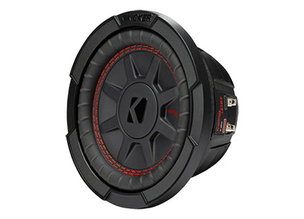 Kicker 48CWRT67 : 150W 6.75" Thin Subwoofer Driver, 1Ω or 2Ω Dual Voice Coil, left side.