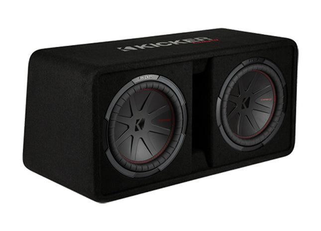 Kicker 48DCWR122 : 1000W Dual 12" Subwoofer Enclosure, 2Ω Configuration, right side.