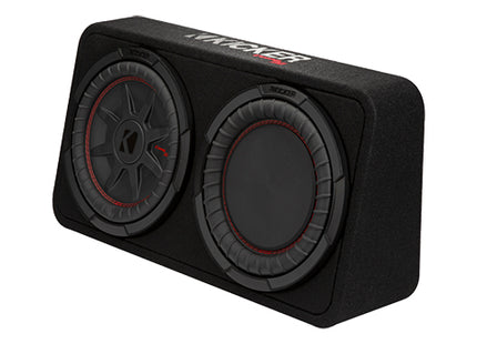 Kicker 48TCWRT10 : 400W Dual 10" Thin Subwoofer Enclosure, 2Ω Configuration, right side.