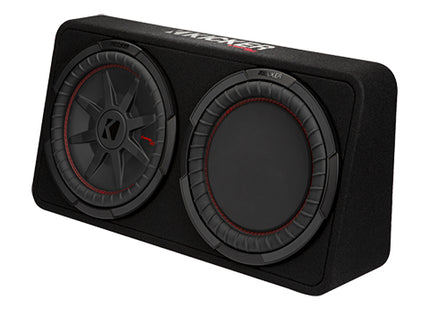 Kicker 48TCWRT122 : 500W Dual 12" Thin Subwoofer Enclosure, 2Ω Configuration, right side.