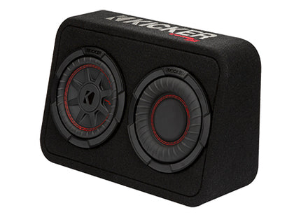 Kicker 48TCWRT672 : 150W Dual 6.75" Thin Subwoofer Enclosure, 2Ω Configuration, right side.