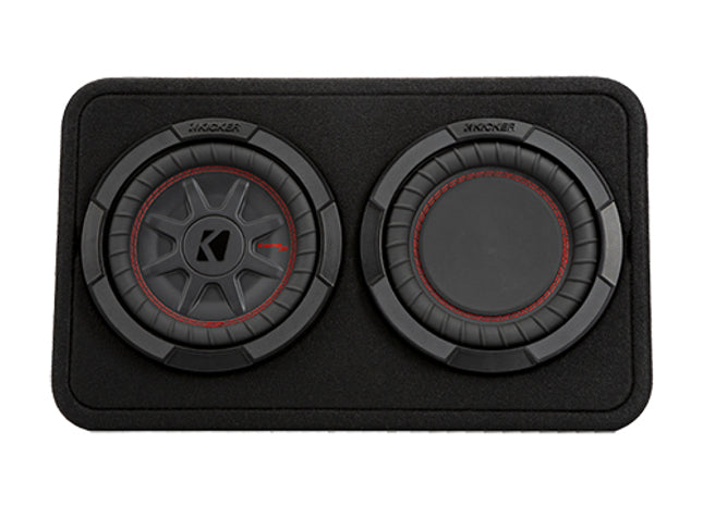 Kicker 48TCWRT82 : 300W Dual 8" Thin Subwoofer Enclosure, 2Ω Configuration