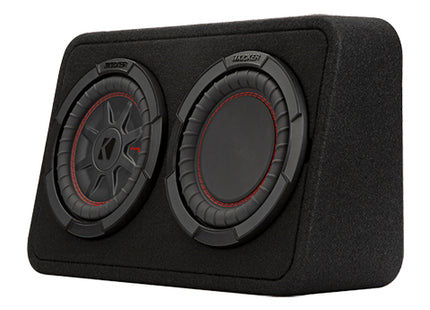 Kicker 48TCWRT82 : 300W Dual 8" Thin Subwoofer Enclosure, 2Ω Configuration, right side.