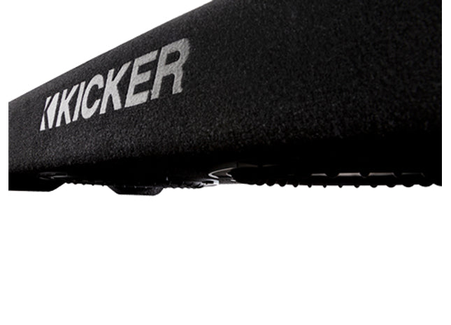 Kicker 48TRTP102 : 400W Dual 10" Thin Subwoofer Enclosure, right side.