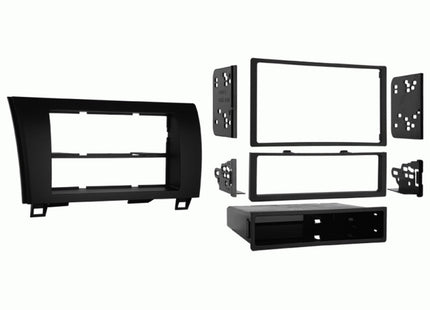 DIN or DDIN-Size Head-Unit Replacement Dash Kit for Select 2008-2022 Toyota-Sequoia and Tundra Vehicles, Flat Black