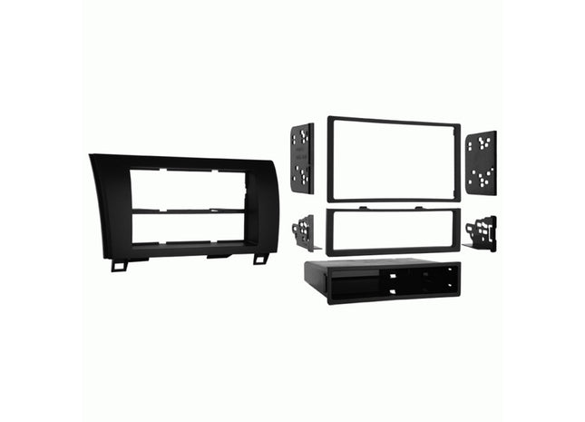 DIN or DDIN-Size Head-Unit Replacement Dash Kit for Select 2008-2022 Toyota-Sequoia and Tundra Vehicles, Flat Black