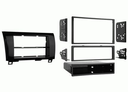 Metra 99-8220HG : DIN or DDIN Radio Replacement Dash Kit, 2008-UP Sequoia Tundra, high gloss black.