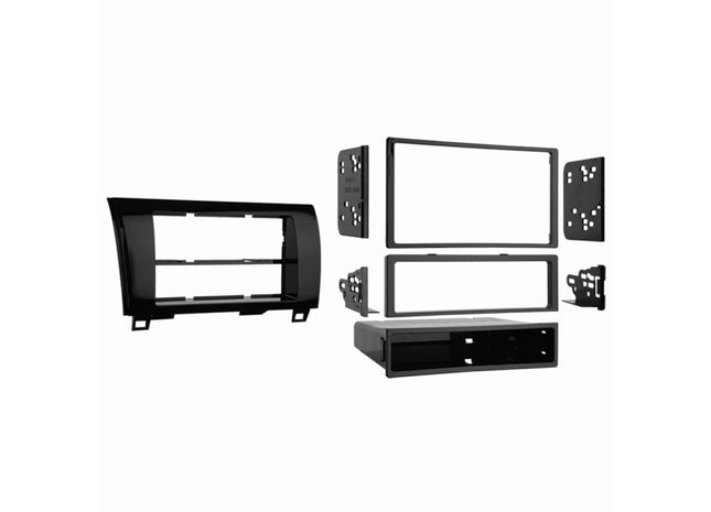 Metra 99-8220HG : DIN or DDIN Radio Replacement Dash Kit, 2008-UP Sequoia Tundra, high gloss black.