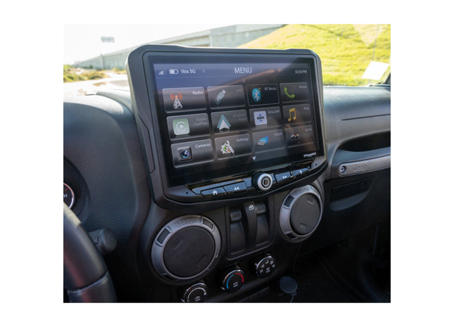 Pac Audio SR-JK11H : 10" Radio Replacement Heigh10 Dash Kit, side view installed.