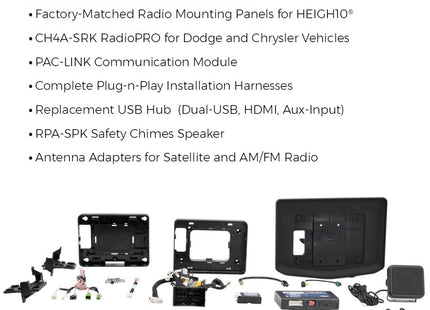 Pac Audio SRK-CHR15H : 10" Radio Replacement Heigh10 Dash Kit, contents.