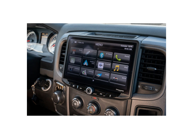 Pac Audio SRK-RAM13H : 10" Radio Replacement Heigh10 Dash Kit, side view installed.