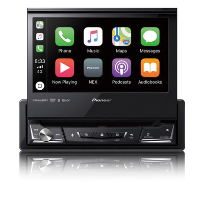 Pioneer AVH-3500NEX : 6.8" DIN Size BT CD/DVD Stereo, CarPlay screen.