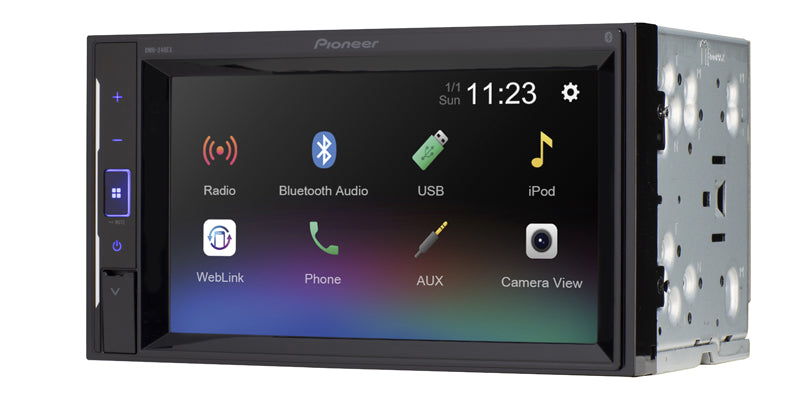 Pioneer DMH-241EX : 6.2" DDIN Size BT Mechless Stereo, chassis view.