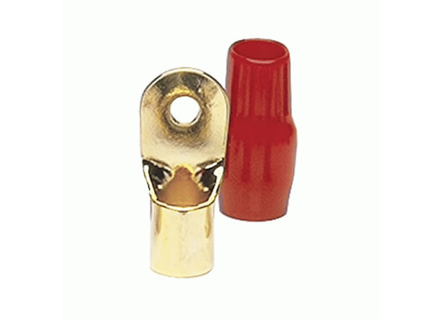 Raptor R038RT : 1/0 AWG Gold Ring Terminals, 3/8" Diameter