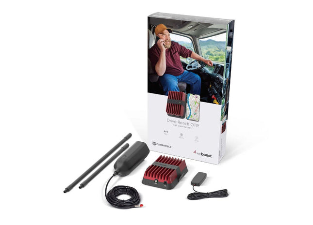 weBoost Drive Reach OTR : 5G Cellular Phone Booster for Vehicles with Rail-Mount Applications.