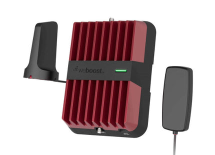 weBoost Drive Reach : 5G Cellular Phone Booster for Passenger Vehicles and Trucks, amplifier and antenna system.