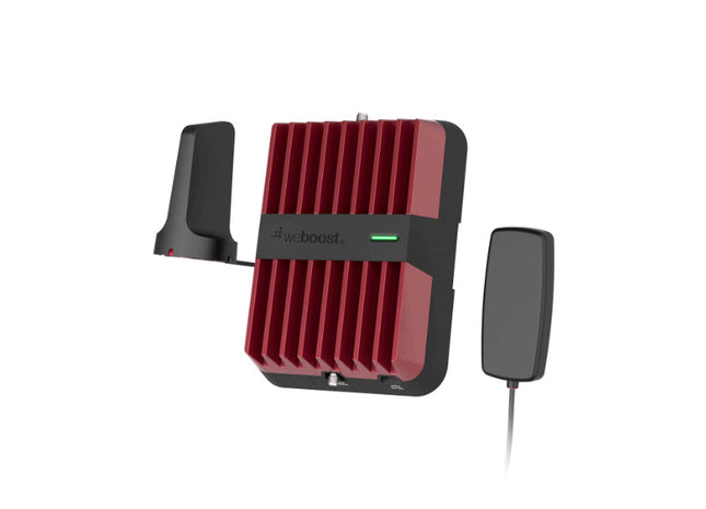 weBoost Drive Reach : 5G Cellular Phone Booster for Passenger Vehicles and Trucks, amplifier and antenna system.